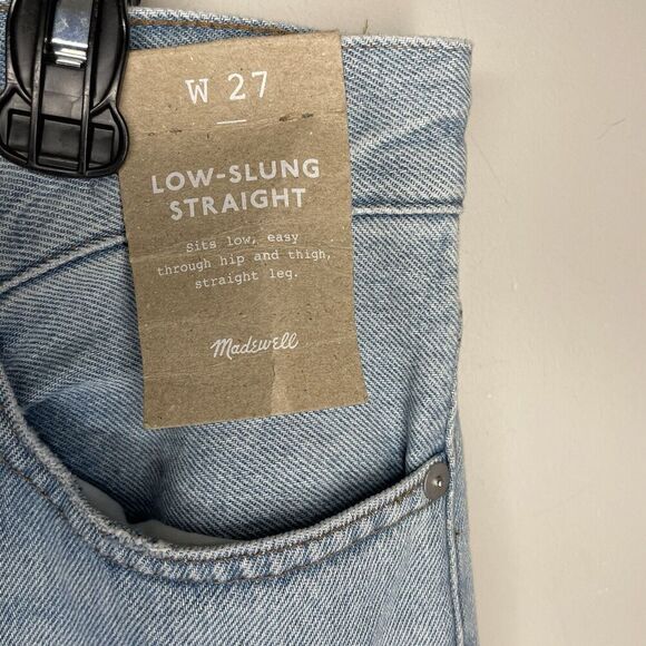 MADEWELL Low Slung Straight Jeans Women 27 Light Wash Slouchy 100% Cotton NO655 - Picture 9 of 16
